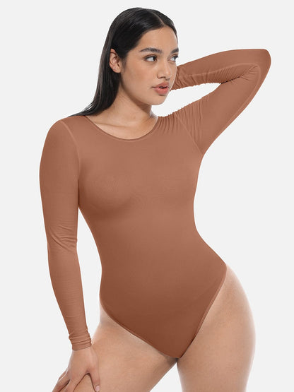 Seamless Long-Sleeve Corset Shapewear Bodysuit