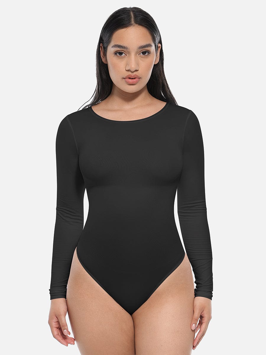 Seamless Long-Sleeve Corset Shapewear Bodysuit