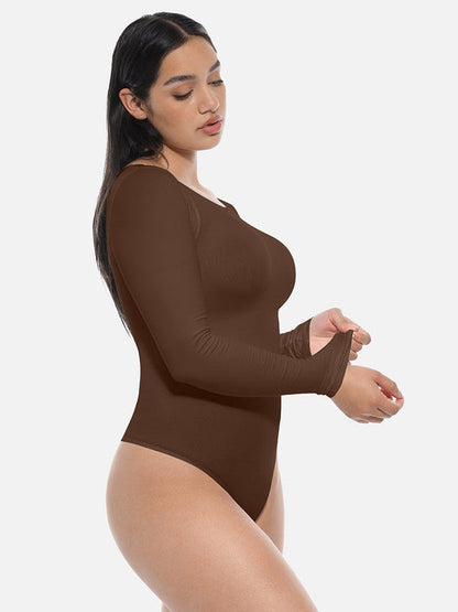 Seamless Long-Sleeve Corset Shapewear Bodysuit