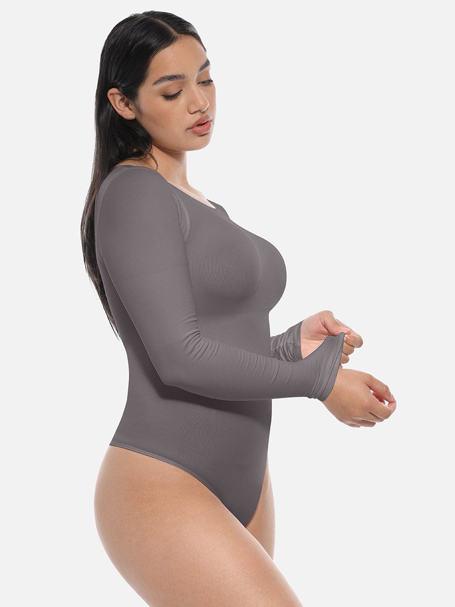 Seamless Long-Sleeve Corset Shapewear Bodysuit