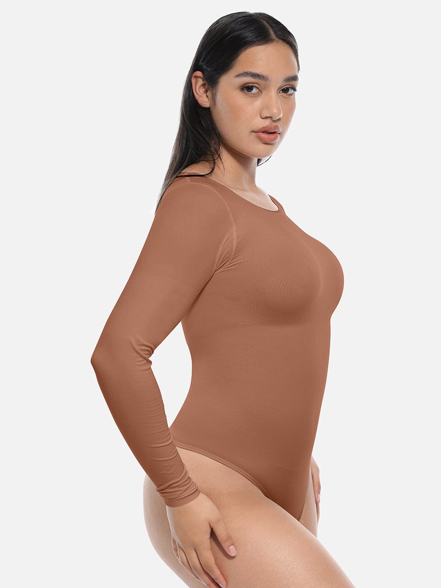 Seamless Long-Sleeve Corset Shapewear Bodysuit