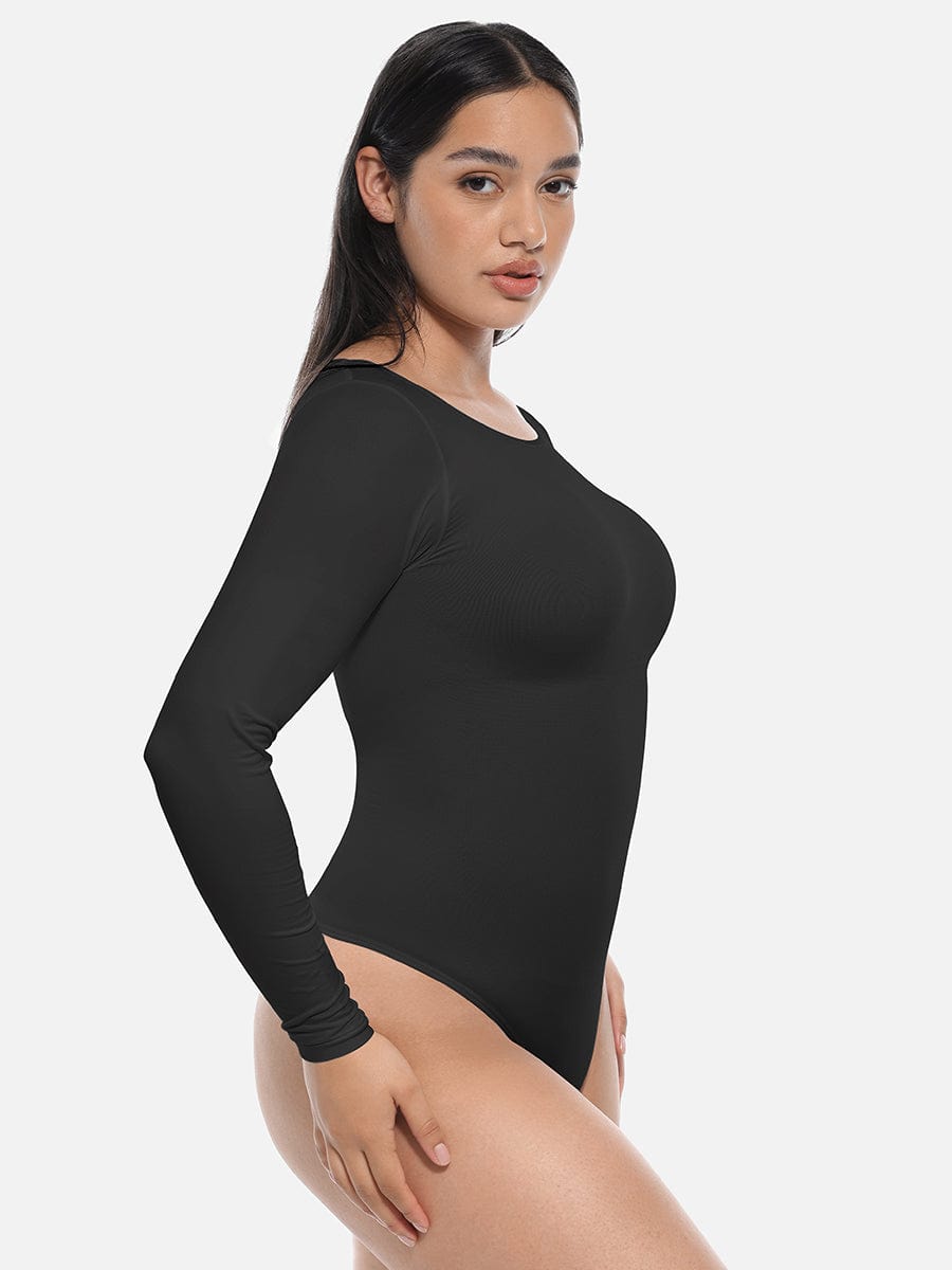 Seamless Long-Sleeve Corset Shapewear Bodysuit