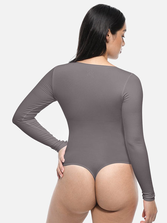 Seamless Long-Sleeve Corset Shapewear Bodysuit