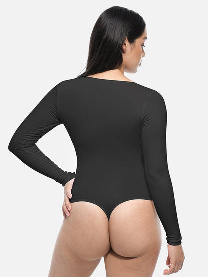 Seamless Long-Sleeve Corset Shapewear Bodysuit