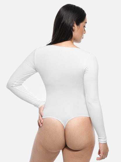 Seamless Long-Sleeve Corset Shapewear Bodysuit