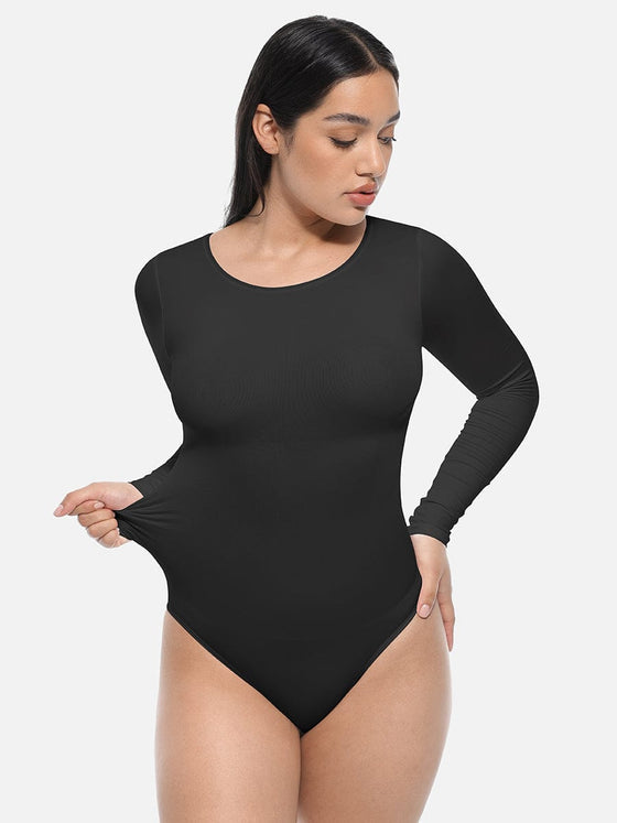 Seamless Long-Sleeve Corset Shapewear Bodysuit