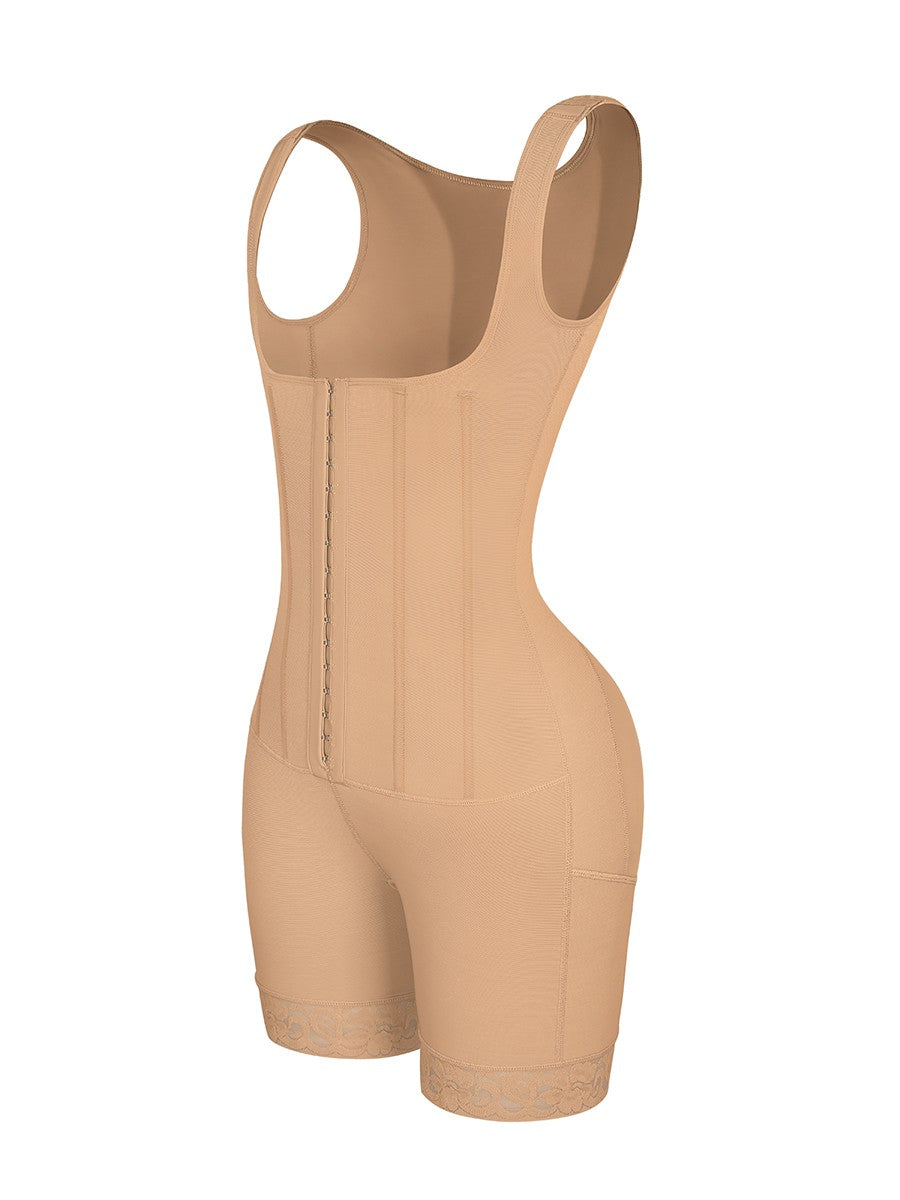 Compression 6 Steel Boned Tummy Trimmer Control Shapewear for Women