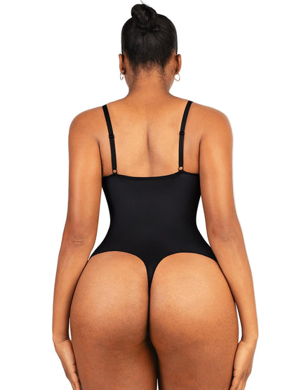 Shimmer Built-In Cup Bodysuit with Underwire Support – Waist Slimming & Shaping Thong