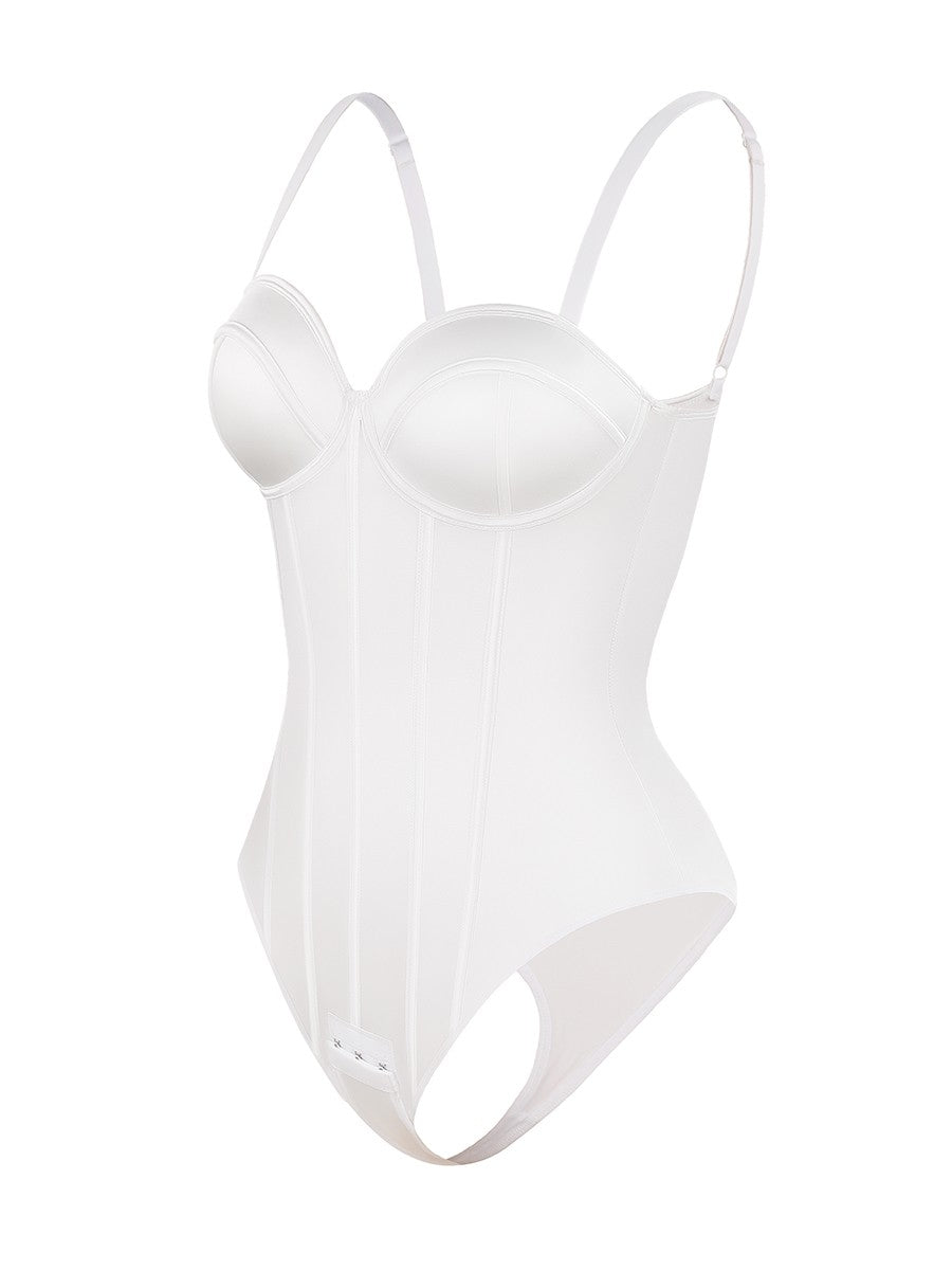 Shimmer Built-In Cup Bodysuit with Underwire Support – Waist Slimming & Shaping Thong