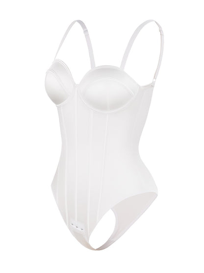 Shimmer Built-In Cup Bodysuit with Underwire Support – Waist Slimming & Shaping Thong