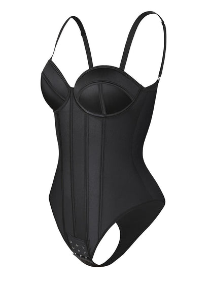 Shimmer Built-In Cup Bodysuit with Underwire Support – Waist Slimming & Shaping Thong