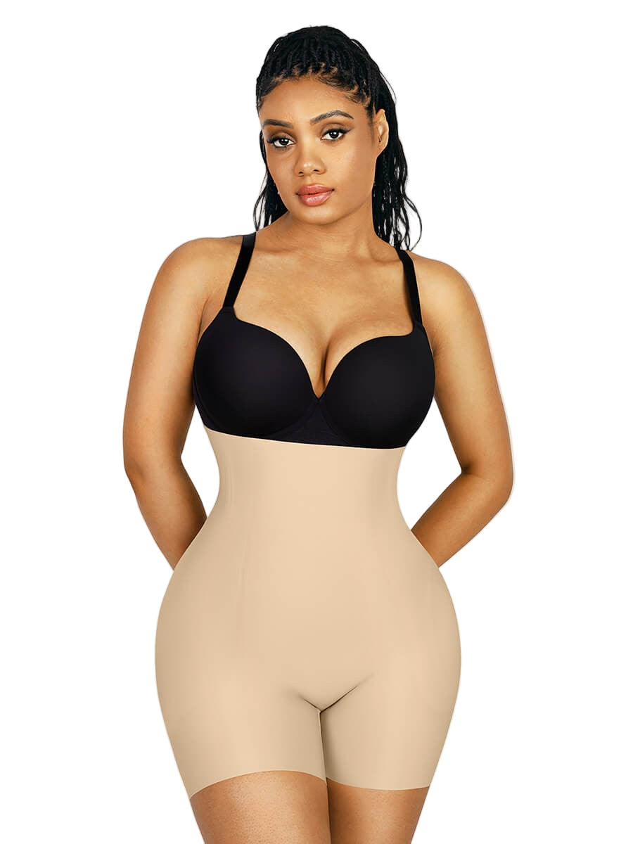 Seamless Hip Lifting Shapewear Shorts with Removable Pads & 3D Curve Enhancer