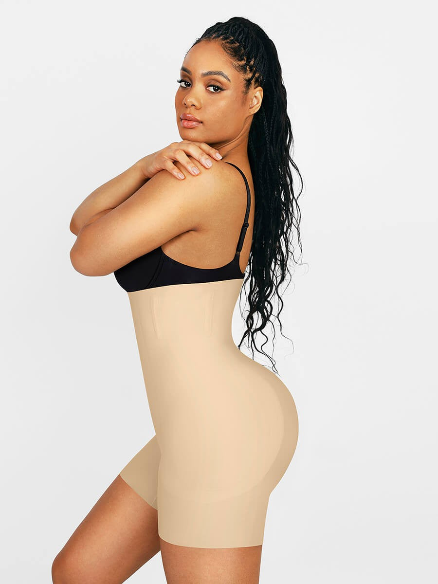 Seamless Hip Lifting Shapewear Shorts with Removable Pads & 3D Curve Enhancer