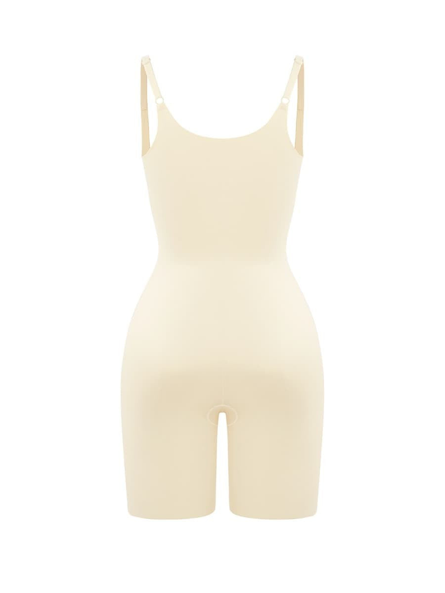 Seamless Liquid Spandex Shaping Bodysuit with Adjustable Straps & 3D Butt Lift