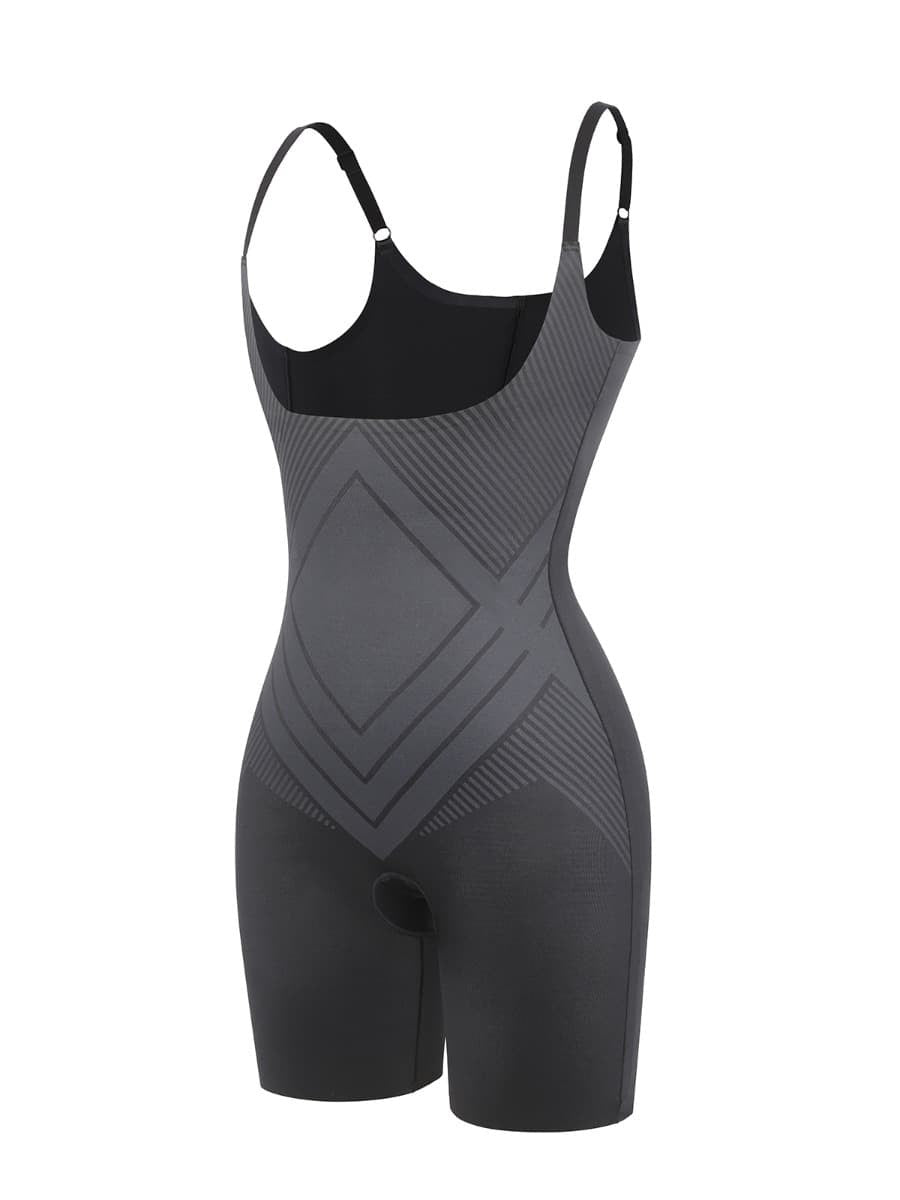 Seamless Liquid Spandex Shaping Bodysuit with Adjustable Straps & 3D Butt Lift