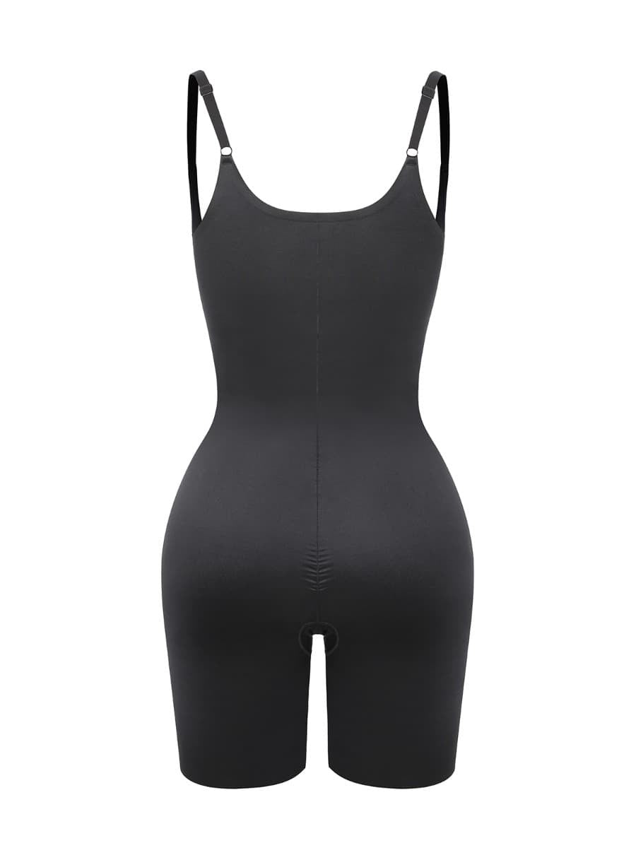 Seamless Liquid Spandex Shaping Bodysuit with Adjustable Straps & 3D Butt Lift