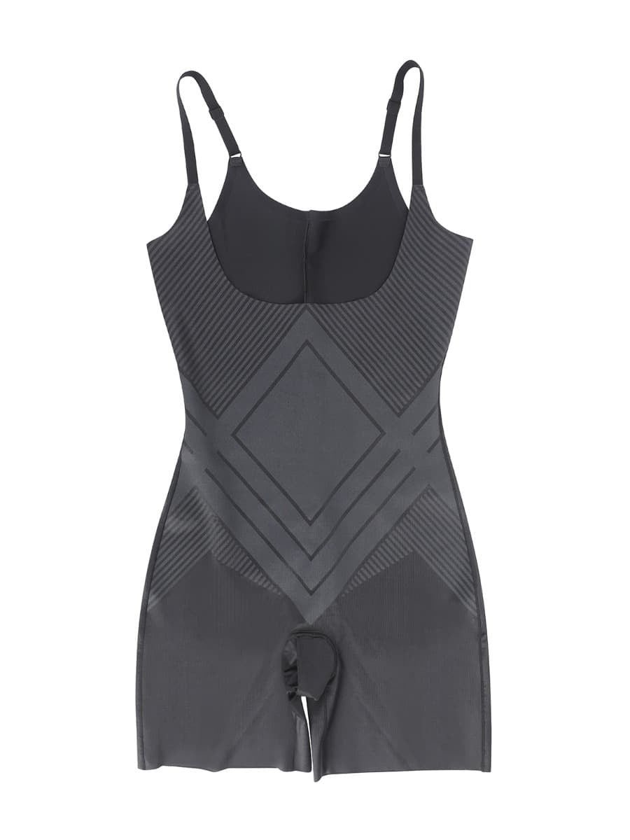 Seamless Liquid Spandex Shaping Bodysuit with Adjustable Straps & 3D Butt Lift