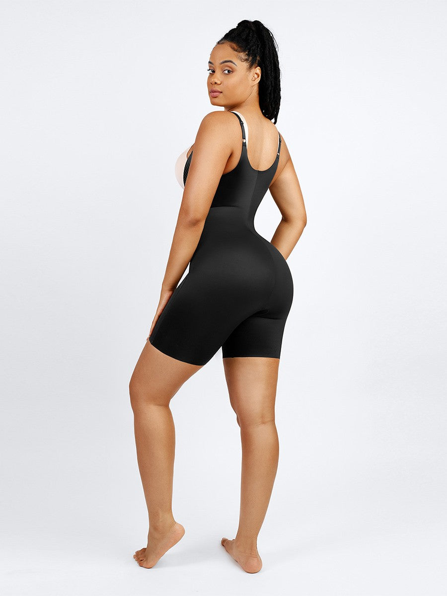 Seamless Liquid Spandex Shaping Bodysuit with Adjustable Straps & 3D Butt Lift