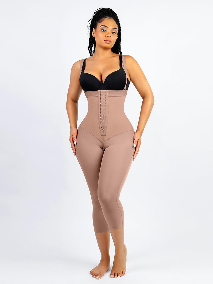 Latex Open Bust Belly Control Shapewear with Adjustable Straps