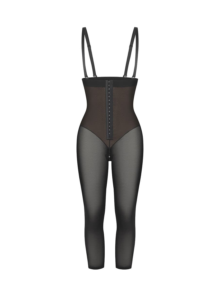 Latex Open Bust Belly Control Shapewear with Adjustable Straps