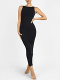 New Black Crew Collar Light Support Long Shaper Skirt