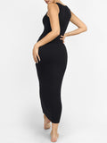 New Black Crew Collar Light Support Long Shaper Skirt