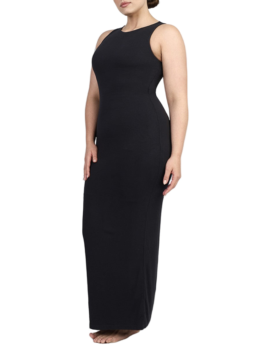 New Black Crew Collar Light Support Long Shaper Skirt