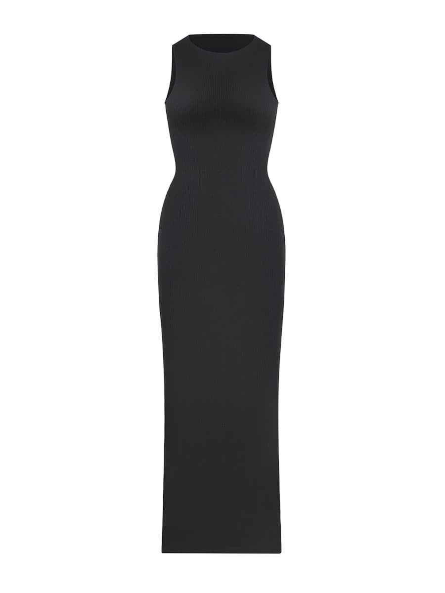 New Black Crew Collar Light Support Long Shaper Skirt