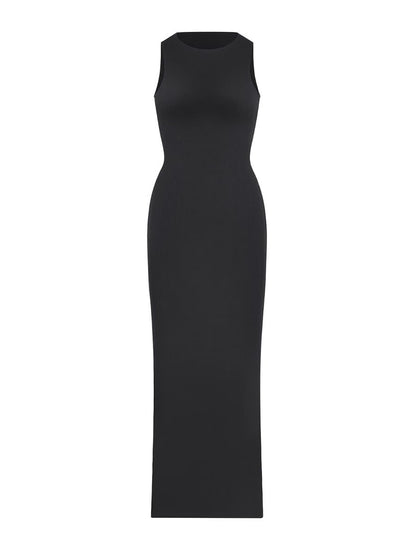 New Black Crew Collar Light Support Long Shaper Skirt