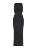 New Black Crew Collar Light Support Long Shaper Skirt