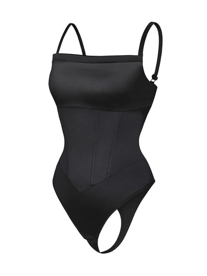 2-Piece Swing Collar Pleated Shaping Dress Set with Built-in Corset