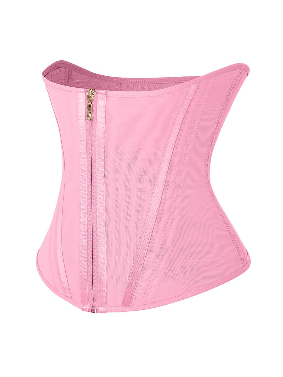 Luxury Gold Zipper U-Shaped Steel Boned Waist Cincher Girdle – 15 Steel Bones Compression Shaper