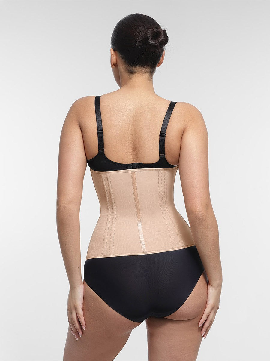 Luxury Gold Zipper U-Shaped Steel Boned Waist Cincher Girdle – 15 Steel Bones Compression Shaper