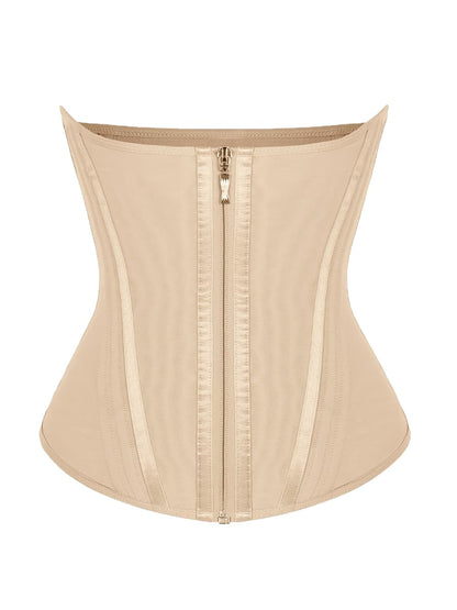 Luxury Gold Zipper U-Shaped Steel Boned Waist Cincher Girdle – 15 Steel Bones Compression Shaper