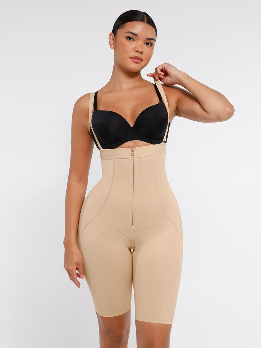 Full Body Shaper Bodysuit with Double-Layer Abdomen & Butt Lift Design