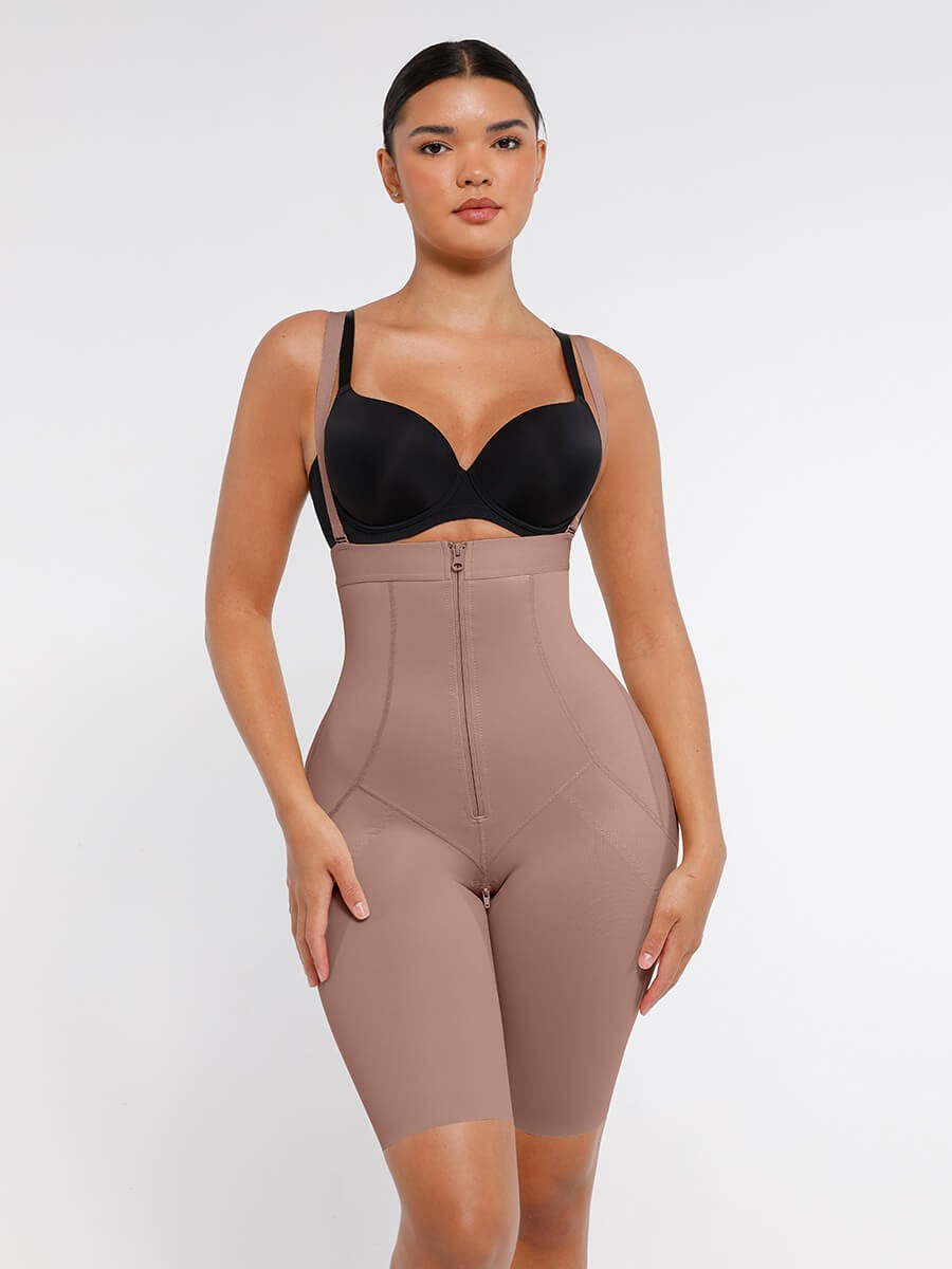Full Body Shaper Bodysuit with Double-Layer Abdomen & Butt Lift Design
