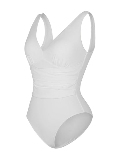 Tummy-Control Pleated Swimsuit