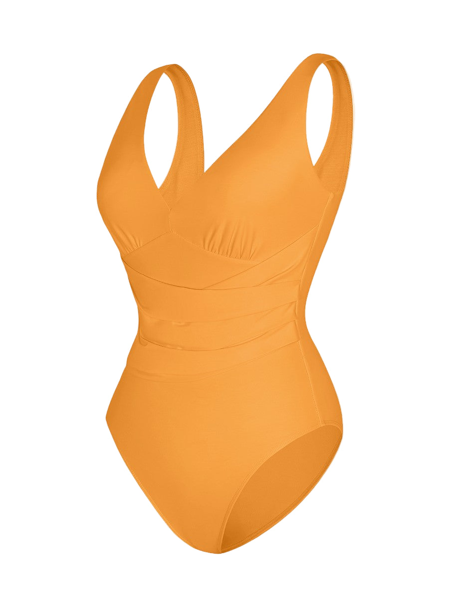 Tummy-Control Pleated Swimsuit