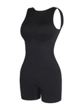 Seamless Small Round Neck Open Back Shaping Dress with Detachable Cups