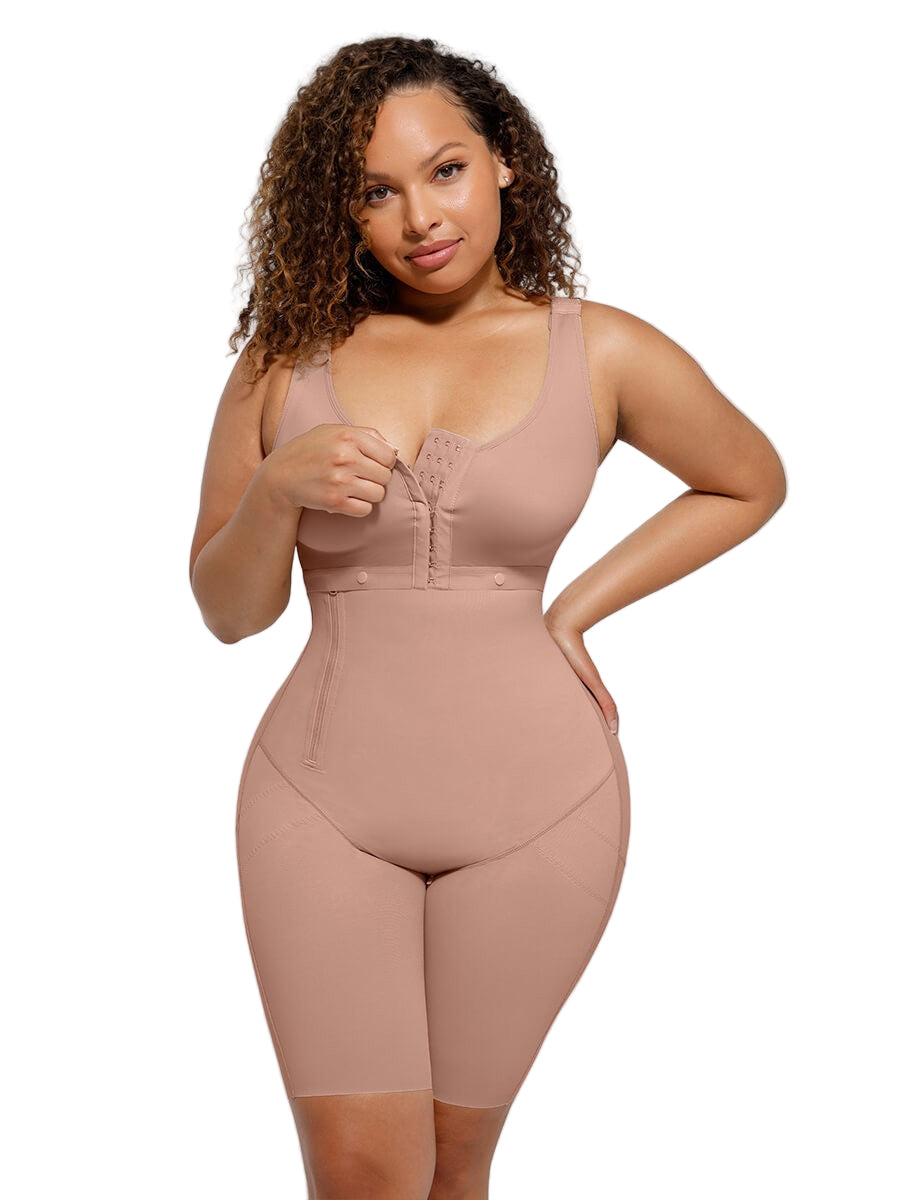 Full Body Shaper with Triple-Layer Abdomen Control & Adjustable Shoulder Straps for Women