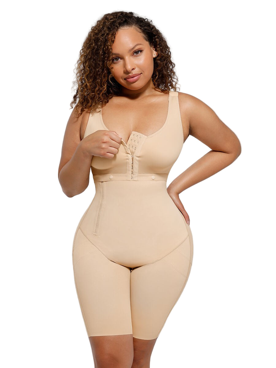 Full Body Shaper with Triple-Layer Abdomen Control & Adjustable Shoulder Straps for Women