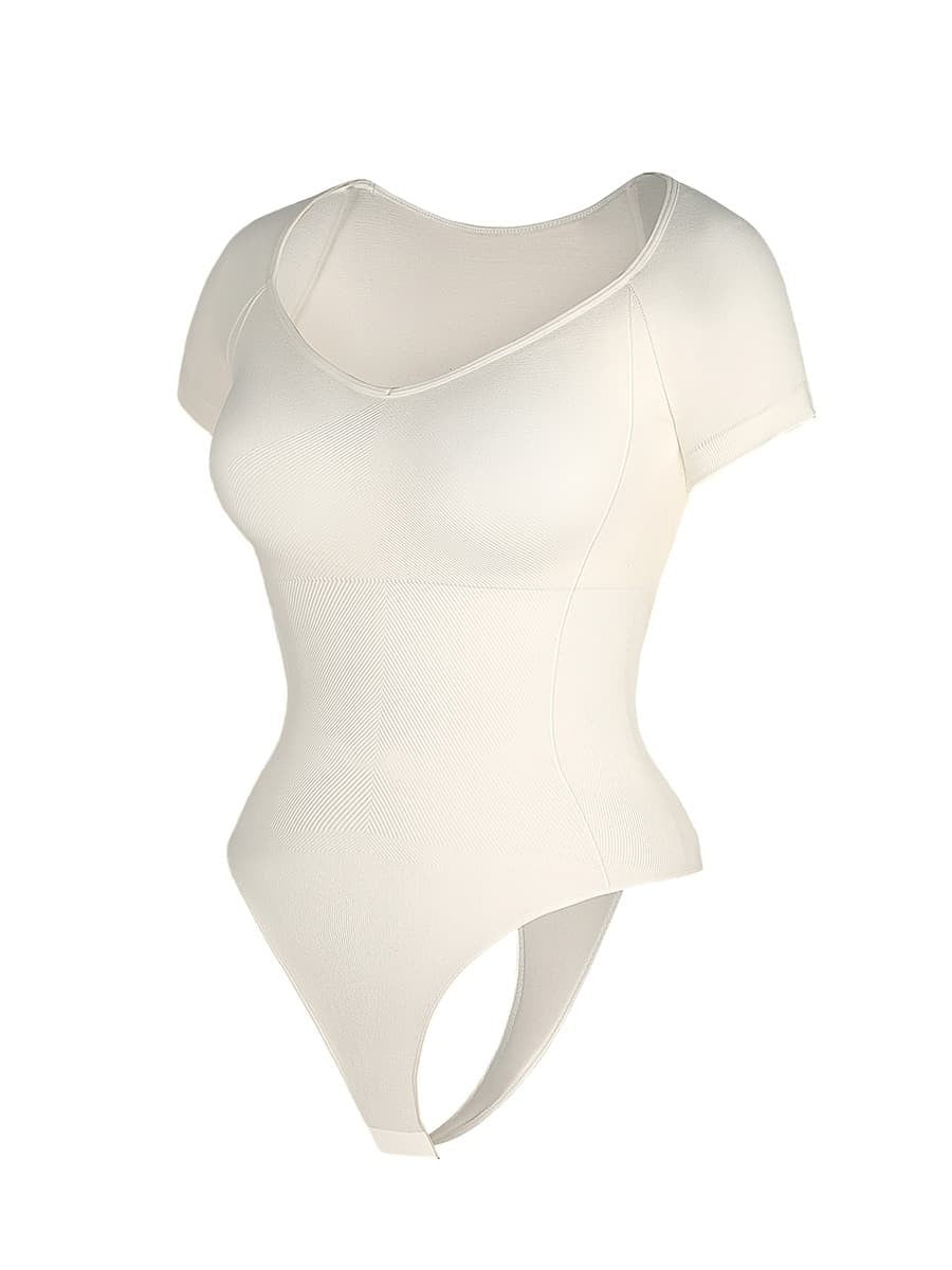Eco-Friendly Square Collar Seamless Shapewear Bodysuit | High Elastic Tummy Control Thong