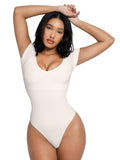 Eco-Friendly Square Collar Seamless Shapewear Bodysuit | High Elastic Tummy Control Thong