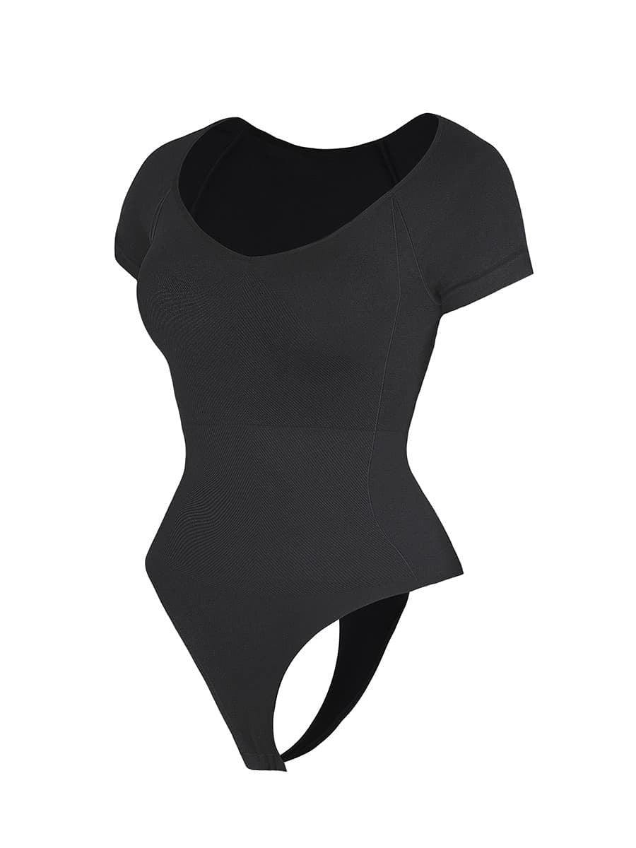 Eco-Friendly Square Collar Seamless Shapewear Bodysuit | High Elastic Tummy Control Thong