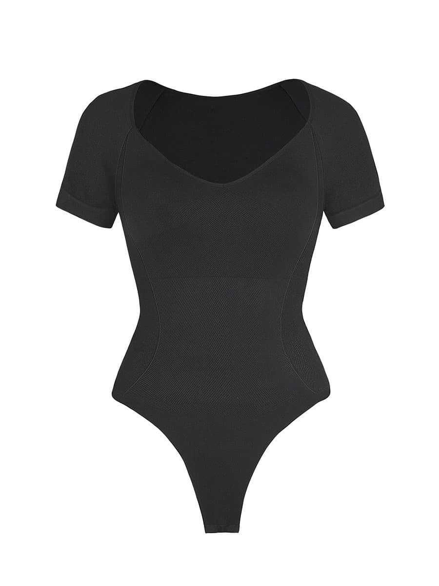 Eco-Friendly Square Collar Seamless Shapewear Bodysuit | High Elastic Tummy Control Thong