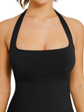 Elegant Halter Neck Seamless Bodysuit with Chest Support & Butt Lifting Design
