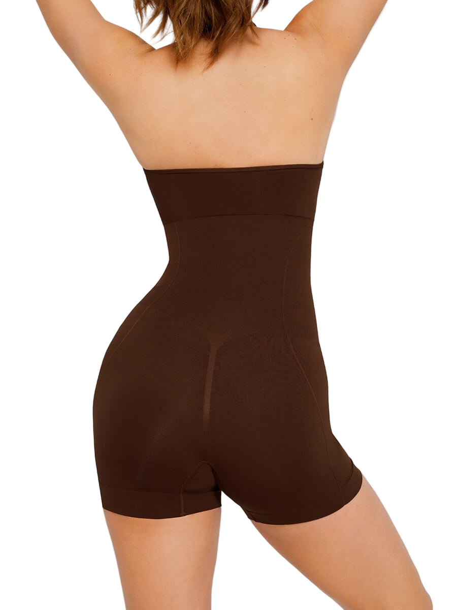 Elegant Halter Neck Seamless Bodysuit with Chest Support & Butt Lifting Design