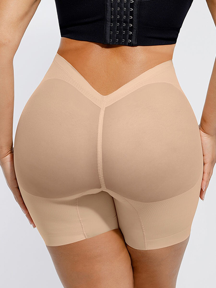Low Back High Elastic Butt Lift & Tummy Control Shapewear Shorts with Anti-Slip Design