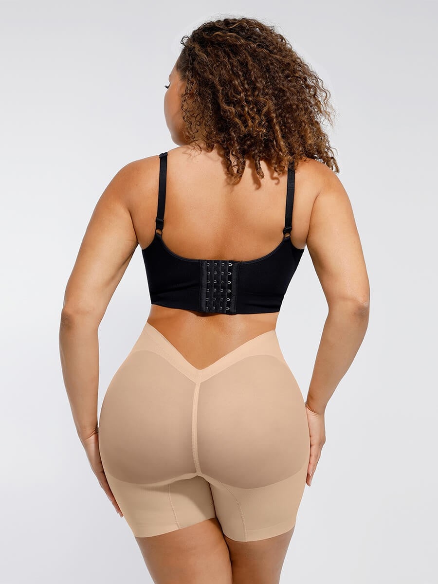 Low Back High Elastic Butt Lift & Tummy Control Shapewear Shorts with Anti-Slip Design