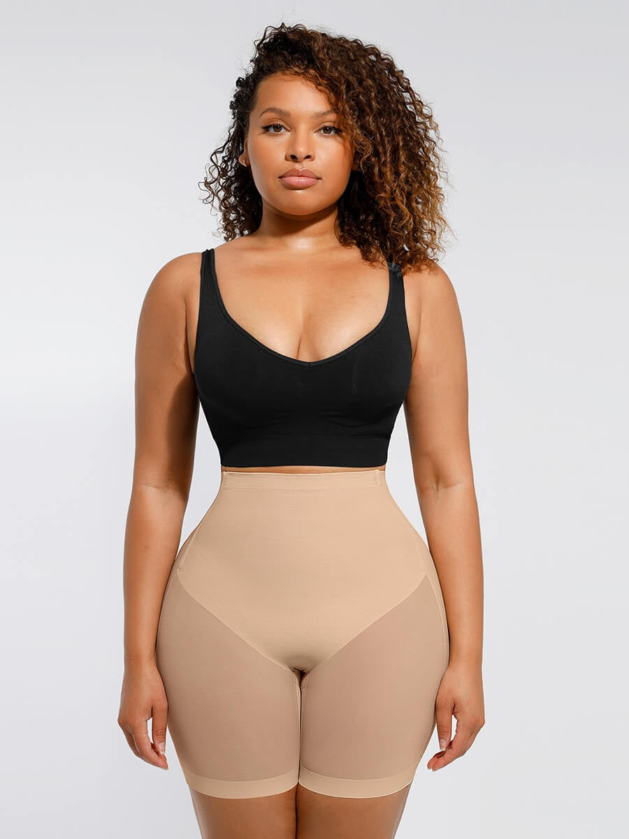 Low Back High Elastic Butt Lift & Tummy Control Shapewear Shorts with Anti-Slip Design